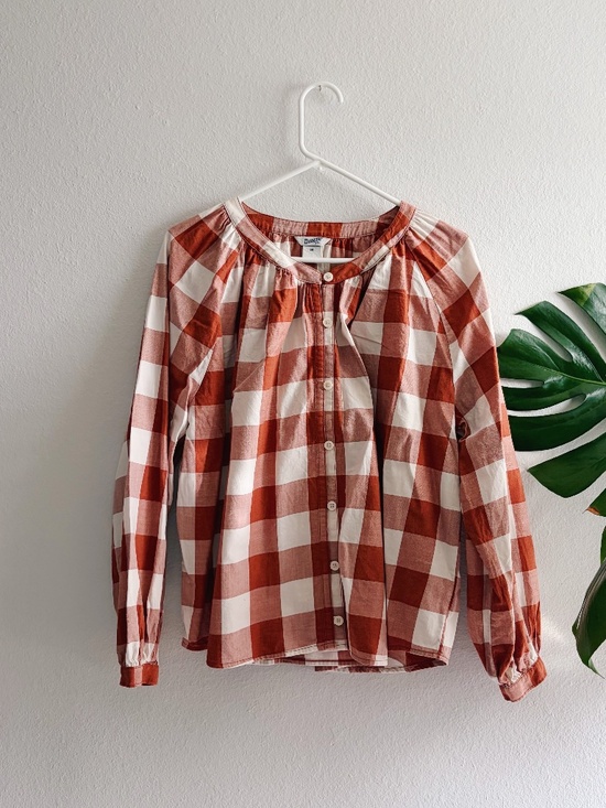 Duluth Trading Co Tops - Duluth Trading Co. Orange and White Cottagecore Button Down